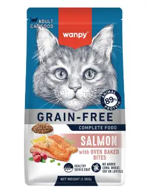 Купить wanpy cat сухой корм для взрослых кошек с лососем