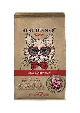 Best Dinner сухой корм для взрослых кошек с телятиной и орегано