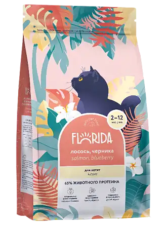 Купить florida сухой корм для котят с лососем и черникой